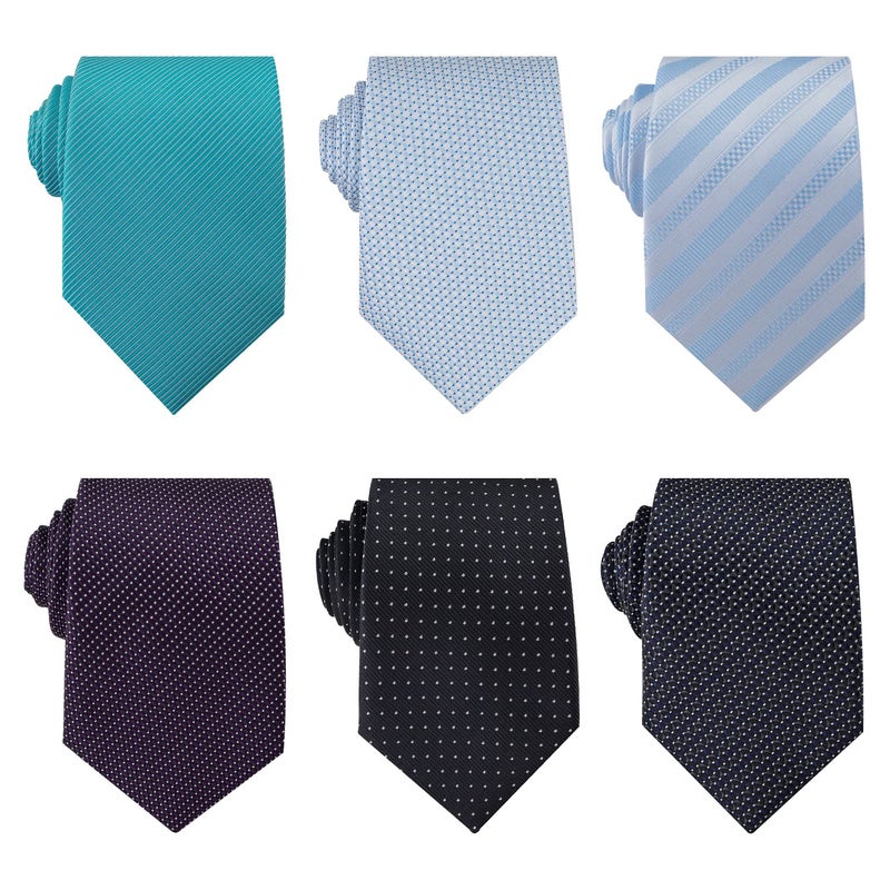 Adulove Men's Necktie Classic Silk Tie Woven Jacquard Neck Ties 6 PCS - Image 2